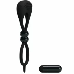 Alternative view of Pretty Love Double Silicone Ring Black - Dual Support System with Vibration
