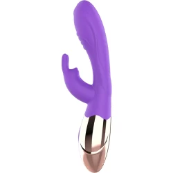 Alternative view of Womanvibe Viora Rechargeable Silicone Dual Stimulation System Lilac-Gold