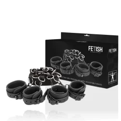Fetish Submissive Luxury Bed Restraint Set Neoprene Lining Adjustable