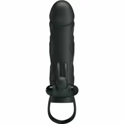 Alternative view of Pretty Love Silicone Extension Sleeve 14 cm Black with Vibration