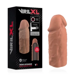 Alternative view of VirilXL Liquid Silicone V3 Extension Sleeve Brown 8.5cm Medical-Grade