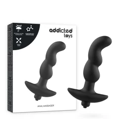 Addicted Toys Anal Massager Model 2 - Black, Vibrating Silicone, 8x1.5cm