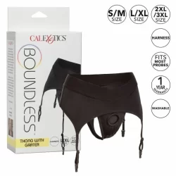 Alternative view of CalExotics Boundless Thong Harness with Garter S/M - Comfort Fit & Support