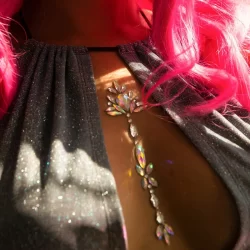 Alternative view of Leg Avenue Jade Iridescent Adhesive Body Jewels Set - Skin-Friendly Decoration