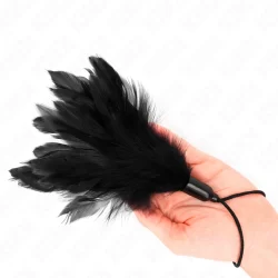 Alternative view of KINK Tickle Feather Wand with Rope Handle, 15 cm, Black-Red