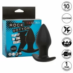 Alternative view of CalExotics Rock Bottom Silicone Intimate Plug 10 Vibrations Black