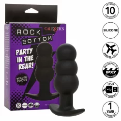 Alternative view of CalExotics Rock Bottom Beaded Silicone Probe 10-Mode Black Rechargeable