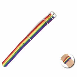 Pride Rainbow Flag Silicone Bracelet Adjustable - Multicolor Design