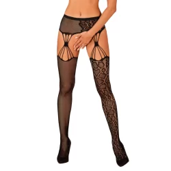 Obsessive S821 Garter Stockings S/M/L - Dual Pattern, Elastic Design