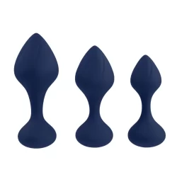 Playboy Pleasure Tail Trainer 3-Piece Intimate Silicone Set Navy