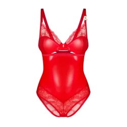 Alternative view of Obsessive Aliosa Teddy Red S/M - Elegant Lace Bodysuit with Adjustable Fit