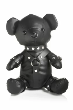 XR Brands Gimp Bear Black - Vegan Leather Decorative Plush Model