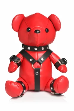 Alternative view of XR Brands Gimp Bear Red Vegan Leather Collectible Plush Toy