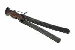 XR Brands Scottish Tawse Black - Vegan Leather Impact Tool, 45 cm