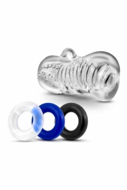 Alternative view of Blush Quickie Kit Flexible Sleeve & 3-Piece Support Ring Set Transparent