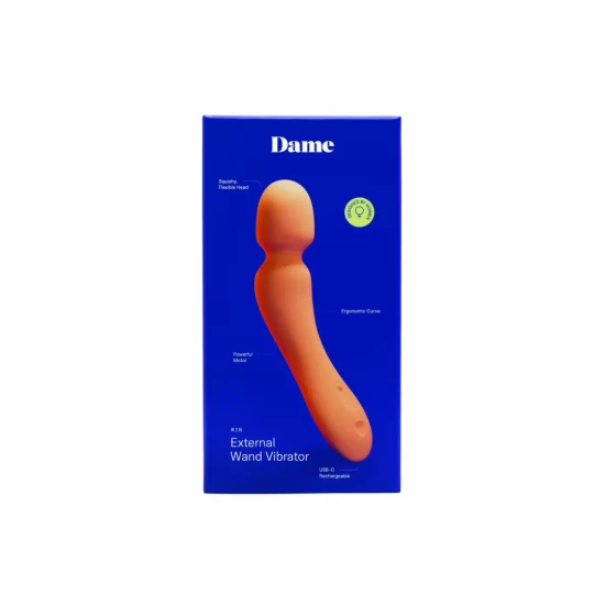 Alternative view of Dame Min Mini Wand Intimate Massager Papaya - Compact & Ergonomic Design