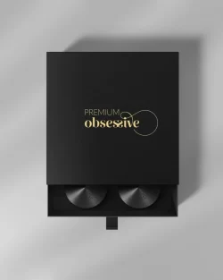 Alternative view of Obsessive Sublimie Self-Adhesive Leather Nipple Covers Black