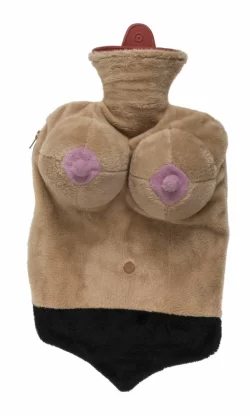 Out of the Blue Hot Water Bottle Soft Cover Bust Shape 1L Pink