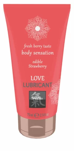Love Lubricant Edible Gel Strawberry 100ml - Water-Based Formula