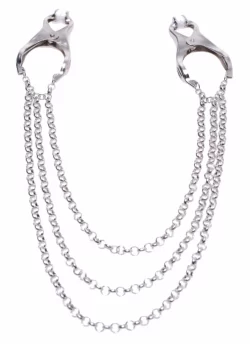 Affix Triple Chain Adjustable Nipple Clamp System - Silver Finish