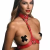 nsnovelties Chest Harness Red - Adjustable Vegan Leather Accessory - Asu ja Lelu