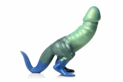Alternative view of XR Brands Jurassic Series Silicone Prehistoric Model Green-Blue L