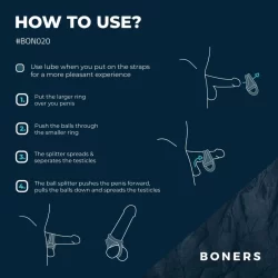 Alternative view of Boners Liquid Silicone Anatomical Ball Separator - Flexible Black