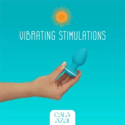 Alternative view of Cala Azul Blanca Vibrating Intimate Plug 10 Modes Waterproof USB Rechargeable