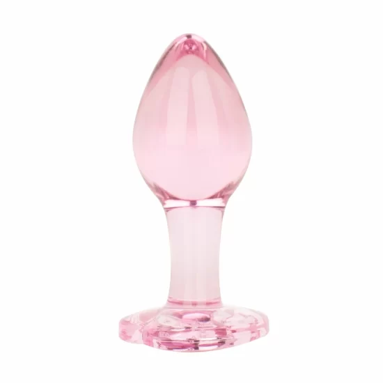 Alternative view of Anal Collection Glass Plug Medium Heart-Shaped Base 8.3 cm Pink