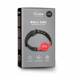 Alternative view of EasyToys Adjustable PVC Ball Gag Red - Comfortable Restraint Accessory