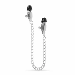EasyToys Adjustable Nipple Clamps with Wide Tips and Metal Chain