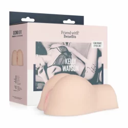 Friend With Benefits Intimate Device with Bullet Vibrator, Dual Entry, Beige