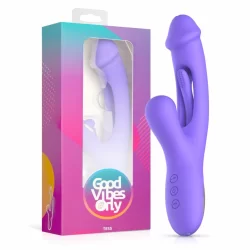 Good Vibes Only Tess Silicone Rabbit Vibrator with Dual Motors Pink