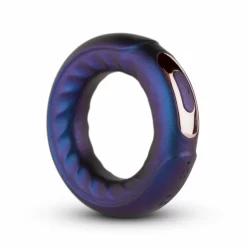 Hueman Saturn Vibrating Silicone Ring Intimate System - Rechargeable, Black