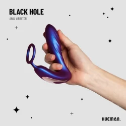 Alternative view of Hueman Black Hole Anal Vibrator & Support Ring, 10 Modes, Silicone