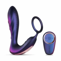 Hueman Black Hole Anal Vibrator & Support Ring, 10 Modes, Silicone