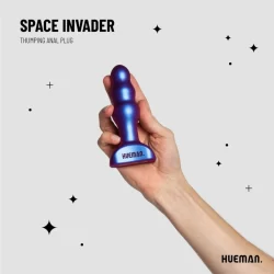 Alternative view of Hueman Space Invader Vibrating & Thrusting Silicone Plug - 4 Modes, Waterproof