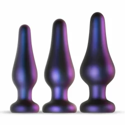 Hueman Comets Silicone Anal Training Plug Set 3 Sizes Black
