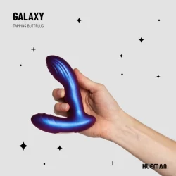 Alternative view of Hueman Tapping Plug Silicone Rechargeable 10 Modes Black-Purple