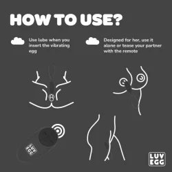 Alternative view of LUV EGG Black Wireless Silicone Intimate Device with 10 Modes
