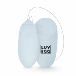LUV EGG Blue Remote-Controlled Silicone Intimate Egg, 12 Modes, Waterproof