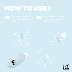 Alternative view of LUV EGG Blue Remote-Controlled Silicone Intimate Egg, 12 Modes, Waterproof