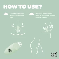 Alternative view of Luv Egg Green Remote-Controlled Silicone Intimate Device 12 Modes