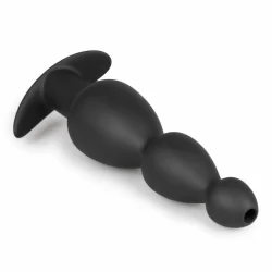 Alternative view of Sinner Gear Hollow Silicone Black Plug - Anatomical Design, Large