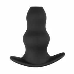 Ouch! Silicone Hollow Plug Medium - Soft Flexible Design, Black