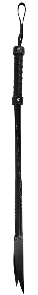 ZADO Twisted Leather Impact Crop with Double Tip 68 cm - Black