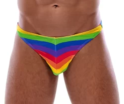Svenjoyment Thong Rainbow Stripe Men’s Soft Stretch S - Asu ja Lelu