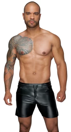 Alternative view of Noir Handmade Powerwetlook Men's Shorts M - Stretch Fit & Pockets