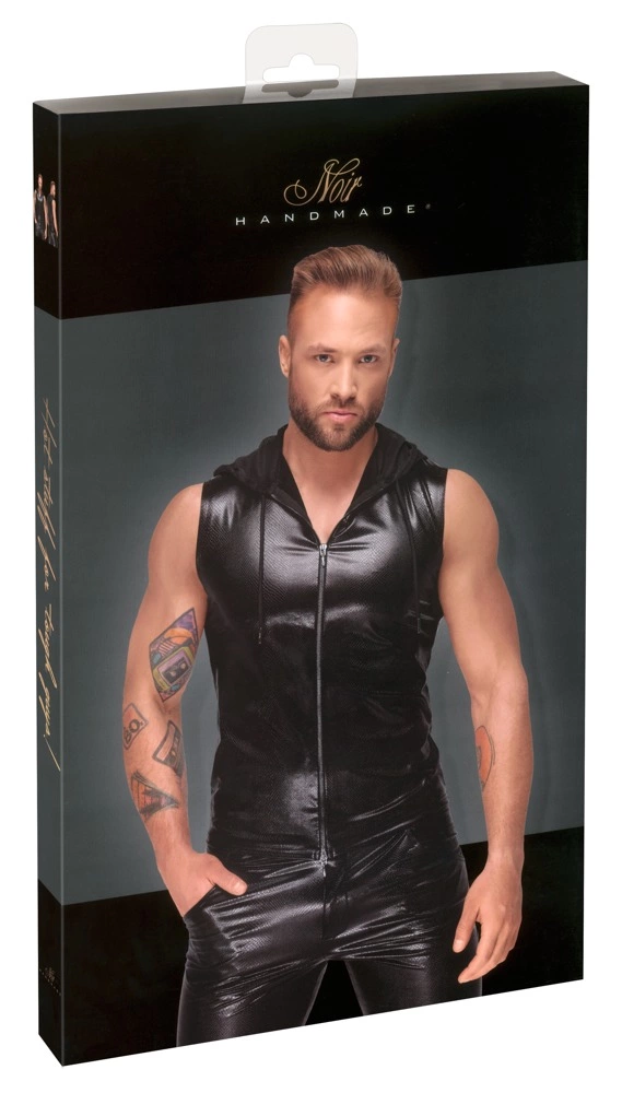 Noir Koszulka Bezrękawnik Z Kapturem Czarny Skora Węża M - Asu ja Lelu