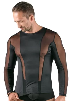 Alternative view of Svenjoyment Long Sleeve Menâ€™s Shirt Black Net Insert S